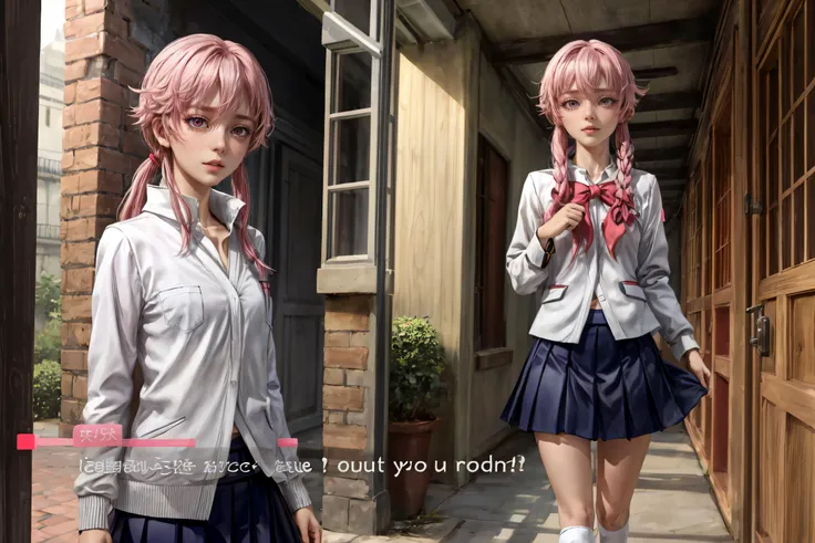 (masterpece:1.3),(best quality:1.3), 1girl, <lora:yunov2-more:0.8>yuno, school uniform, blue shirt, blue skirt, knee socks, loafers, white cardigan,<lora:VisualNovelLORA:0.8> Visual Novel, dialogue box, text, game, user interface,
<lora:add_detail:1>,