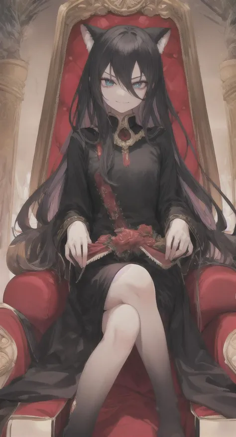 {(only one dominator female:1) (cute face), view of contempt, high-quality eyes, (red eye:0.1), long hair, reality,(high-quality face:0.5), sit on the throne, (high-quality feet:0.9), (high-quality hand:0.5),
a little smirk},