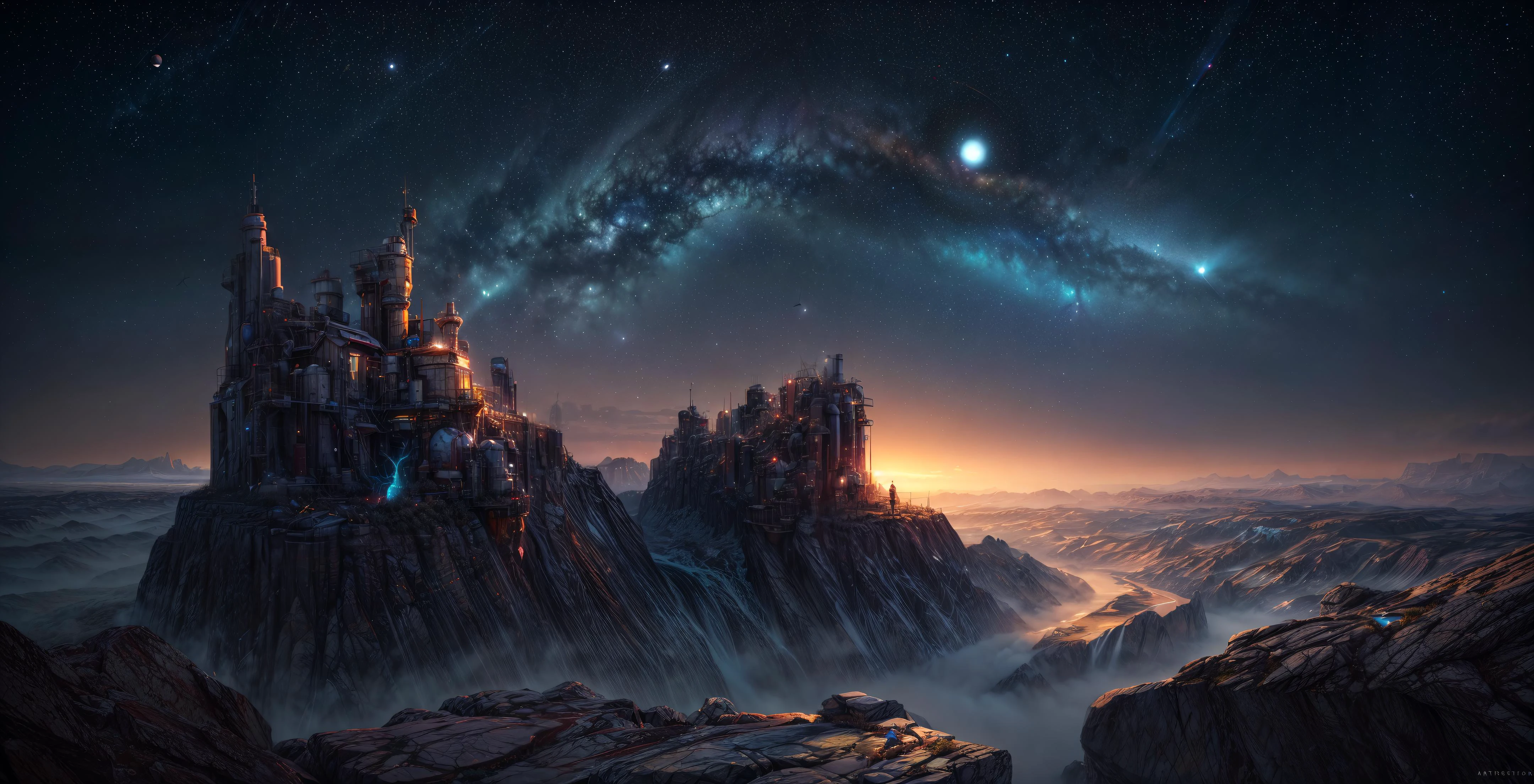 (masterpiece, absurdres, highly detailed:1.3), dreamscape, parallel dimensions, digital landscape painting of suburban housing subdivision, bright blue sky with large ringed planet on the horizon, Sharp Focus, pastel Colourful, Centered, Symmetry, Painted, Intricate, Volumetric Lighting, Beautiful, Rich Deep Colors, ultra Detailed, Astrophotography digital painting, mysterious magic, focused, lush colors, Canon Eos 5d Mark IV and Fujifilm Superia X-TRA 400 film, <lora:more_details:1>,, (Extremely Detailed Oil Painting:1.2), glow effects, godrays, Hand drawn, render, 8k, octane render, cinema 4d, blender, dark, atmospheric 4k ultra detailed, cinematic sensual, Sharp focus, humorous illustration, big depth of field, Masterpiece, colors, 3d octane render, 4k, concept art, trending on artstation, hyperrealistic, Vivid colors, extremely detailed CG unity 8k wallpaper, trending on ArtStation, trending on CGSociety, Intricate, High Detail, dramatic