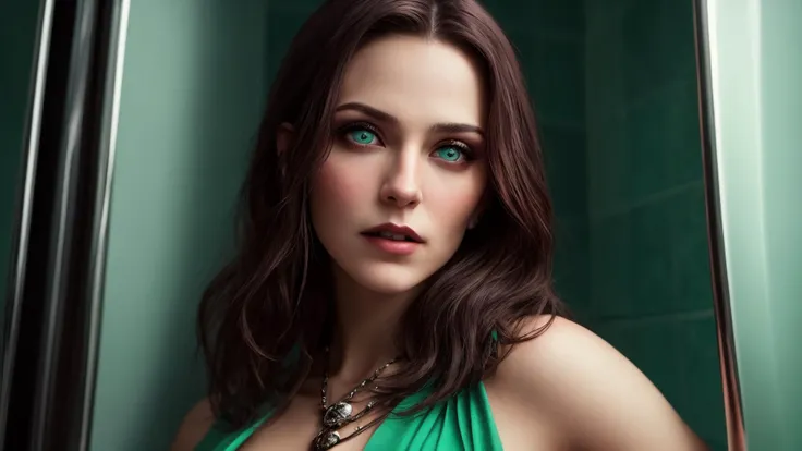 an awarded profesional photography of 1man Stunning vampire (1man), (male:1.2), mature, chiseled facial features, finely detailed eyes and face, slim body, sense of humor, sun-kissed skin with mint green bald head tapered beardwith Round Eye Shape Light Green as Barbarian Flirty facial expression he is one hand on her hip, one hand behind her head exhaustive in a shower, ultradetialed character with perfect face,detailed skin,(ultrasharp:1.3),(masterpiece:1.1),best quality AS-YoungV2,(photorealistic:1.2),ultrarealistic,realistic ultradetailed character,4k perfect quality,<lyco:GoodHands-beta2:1>Magnificent,Imperceptible detail,Intricately designed, Full shot
