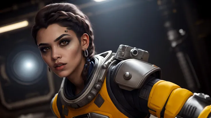 photo of (dt1pper:0.99), a woman (looking at the camera:1.2), as a spaceship officer, modelshoot style, (extremely detailed CG unity 8k wallpaper), large breasts, photo of the most beautiful artwork in the world, professional majestic oil painting by Ed Blinkey, Atey Ghailan, Studio Ghibli, by Jeremy Mann, Greg Manchess, Antonio Moro, trending on ArtStation, trending on CGSociety, Intricate, High Detail, Sharp focus, dramatic, photorealistic painting art by midjourney and greg rutkowski, (sexy space cadet uniform:1.1), (trousers), ((spaceship interior)), (crew members in background), (looking at viewer), (detailed pupils:1.3), (closeup), (grin512)