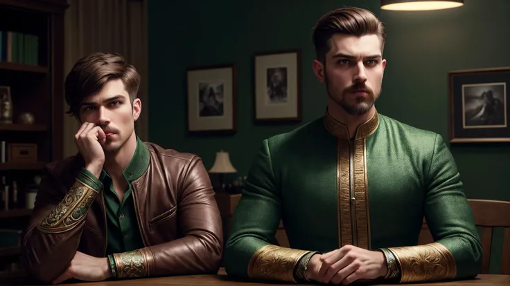 an awarded profesional photography of (1man:1.3) human with coral eyes with male Straight Tapered Cut hair hairstyle and horseshoe mustache in green color, dressed as Duelist wavy mouth, sitting with arms crossed and one leg stretched out in United States ,(epic scene:1.3),ultradetialed character with perfect face,detailed skin,(ultrasharp:1.3),(masterpiece:1.1),best quality,(photorealistic:1.2),ultrarealistic,realistic ultradetailed character,4k perfect quality, <lyco:GoodHands-beta2:1> by Jeff Wall Fluorescent Lighting camera angle wide shot and focus on full body Magnificent,Imperceptible detail,Intricately designed, (perfect quality face:1.5) hyper-detailed complex, insanely detailed, detailed clothes, detailed skin, detailed body, , 1man, realistic lights, realistic shadows, profesional photo