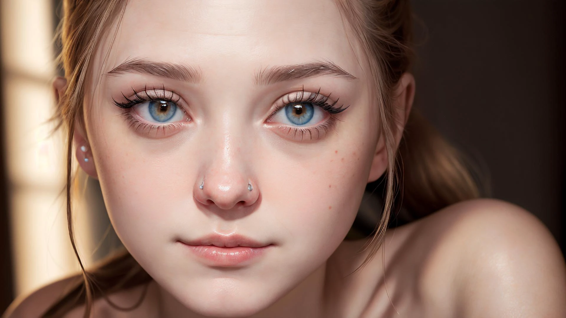 an awarded profesional photography of 1girl futurapristine4675v5 with Oval body and Small Breasts with brown eyes eyes and Natural eyebrows and pink Low Ponytail, total naked full-face blush, outstretched hand in observatory ,(epic scene:1.3),ultradetialed character with perfect face,detailed skin,(ultrasharp:1.3),(masterpiece:1.1),best quality,(photorealistic:1.2),ultrarealistic,realistic ultradetailed character,4k perfect quality, <lyco:GoodHands-beta2:1> by by Imogen Cunningham Task Lighting camera feet out of frame Magnificent,Imperceptible detail,Intricately designed, (perfect quality face:1.5) hyper-detailed complex, insanely detailed, detailed clothes, detailed skin, detailed body, realistic lights, realistic shadows, profesional photo