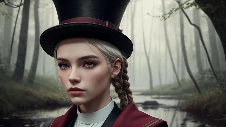 best quality, masterpiece, of a male, dressed as a Priest, with platinum hair, with a male Mohawk with braided sides hairstyle, wearing a top hat, close-up, stood, In a mystical swamp, where will-o'-the-wisps lead travelers astray,, realistic, concept art, cinematic, volumetric lighting, highly detailed, 8k with cat ragdoll ultradetialed character with perfect face,detailed skin,(ultrasharp:1.3),(masterpiece:1.1),best quality AS-YoungV2,(photorealistic:1.2),ultrarealistic,realistic ultradetailed character,4k perfect quality,<lyco:GoodHands-beta2:1>Magnificent,Imperceptible detail,Intricately designed,