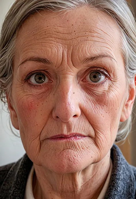 A portrait of an elderly person, with every wrinkle telling a story of a life well-lived, shot in natural light to capture the depth of expression and the soulful eyes that reflect wisdom and resilience.,