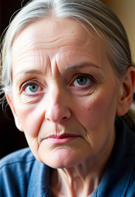 A portrait of an elderly person, with every wrinkle telling a story of a life well-lived, shot in natural light to capture the depth of expression and the soulful eyes that reflect wisdom and resilience.