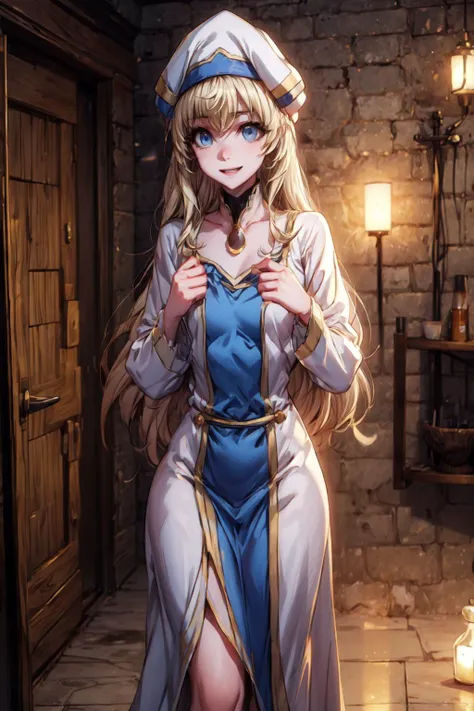 tall body:1.1, tall:1.3, long legs:1.2, mature female:1.2, mature:1.1, adult:1.0, simple background:1.1, indoors:1.2, Eft_goblin_blonde:1.2, 1girl:1.1, long hair:1.2, blonde hair:1.1, solo:1.2, blue eyes:1.0, hat:1.2, staff:1.1, smile:1.0, holding:1.2, very long hair:1.1, dress:1.0, long sleeves:1.2, standing:1.1, white headwear:1.0,
BREAK
RPG:1.0, Adventure:1.0, Fantasy:1.0
Quest:1.0, Epic:1.0, Saga:1.0, Mythical:1.0
Legendary:1.0, Chronicles:1.0
Odyssey:1.0, Tale:1.0, Fable:1.0
Questing:1.0, Journey:1.0
Expedition:1.0, Adventure:1.0, Questline:1.0
Mythos:1.0, Lore:1.0, Enchantment:1.0
<lora:emilyena:1.0>, <lora:0ill1k3 Digital Oil Painting Style:0.7>, <lora:add_detail:1>, <lora:Asian_cute_girl_mix V2:0.8>, <lora:sam_yang_offset_right_filesize (Sam Yang):0.3>, <lora:perfecteyes-000007:0.8>, <lora:[LoRa] Dense Light é²ç illumination):1>, <lora:Porcelain_v1_R128:0.3>, <lora:chunhua:0.4>, <lora:eft_goblin_blonde:0.75>