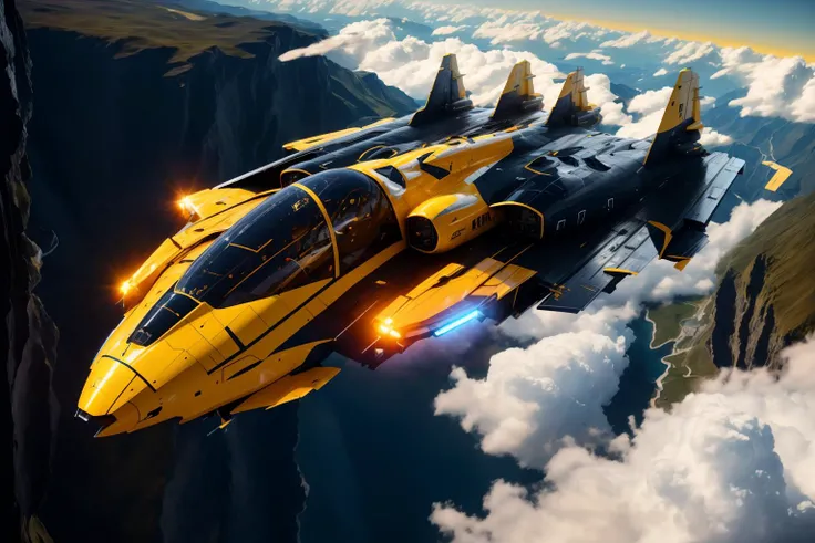 <lora:zxrspc_v3:1> School Bus yellow zxrspc, masterpiece, best cinematic quality, photorealistic highly detailed 8k raw photo, volumetric lighting, volumetric shadows, reflective fuselage, A skydiving adventure, soaring through the clouds with the wind in your face