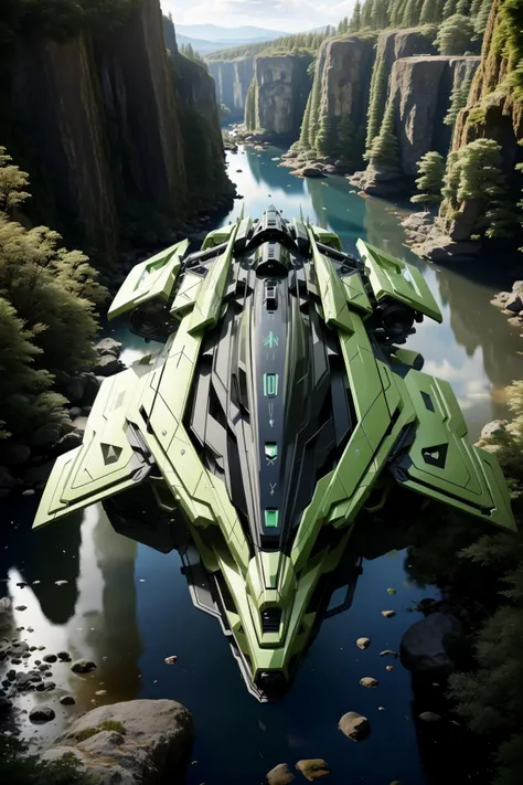 <lora:LoHa_FutSpacecraftV2:0.8>
masterpiece, highly detailed photorealistic 8k raw photo, best cinematic quality, volumetric lighting and shadows, Fluorescent Green ftspcft, cutting-edge design, showcasing sleek lines, advanced features, innovation, futuristic cityscape, HDRI