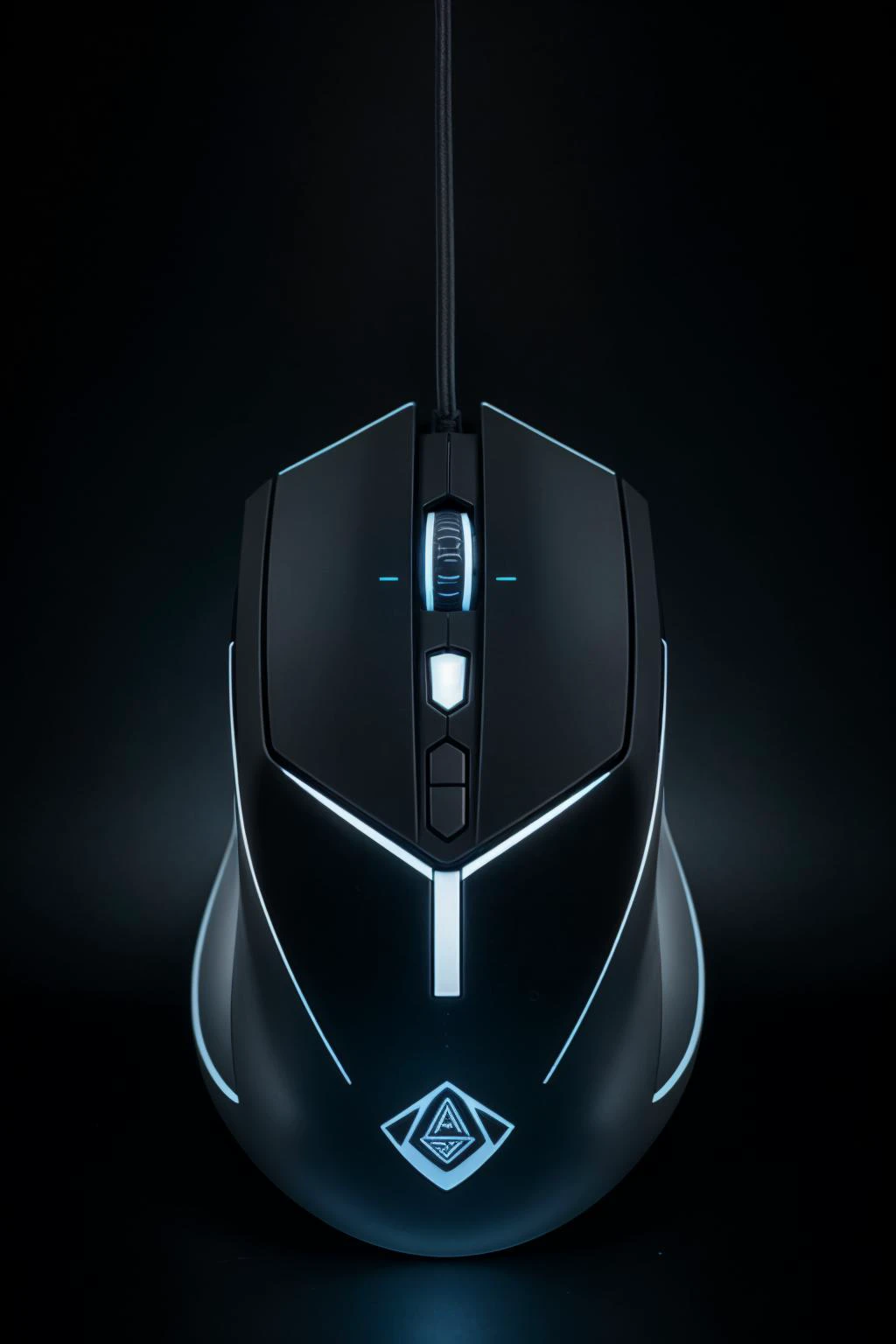 a computer mouse, black background, product photography, (low camera angle:1.4), bright <lora:zzarspczz_v1:1> zzarspczz spacecraft