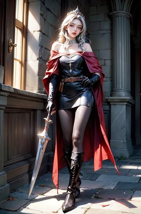 (best quality, masterpiece:1.2), (realistic, photo-realistic:1.37), ultra-detailed, realistic texture, realistic materials, realistic light source, realistic shadows, <lora:add_detail:1>, realistic skin texture, realistic contrast, out focusing, (full body:1.3)
Scene description: Wearing medieval fantasy games, fantasy movie, in a fantasy movie, in a fantasy game
Clothing description: (thieves armor, wizard robe, leather armor, metal decoration, feather decoration, tiara, headdress, Pauldrons, Gloves, Belt, Gaiters, Boots, Cloak, pants, skirt, shirts, bare thighs, off shoulder, pantyhose, weapons), elegance, old fashioned
Job description: Knight, Rogue, Wizard, Cleric, Nun, Witch, Valkyrie, Swordsman
((random hair color, random outfit, random combination, random color, random Clothing))