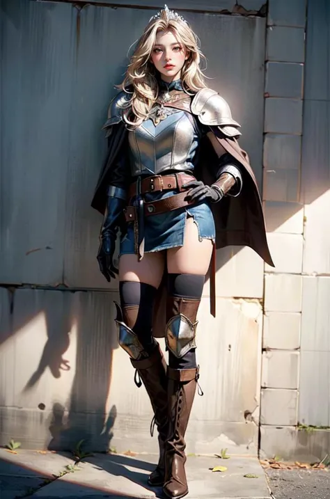 (best quality, masterpiece:1.2), (realistic, photo-realistic:1.37), ultra-detailed, realistic texture, realistic materials, realistic light source, realistic shadows, <lora:add_detail:1>, realistic skin texture, realistic contrast, out focusing,
Scene description: Wearing medieval thieves armor, leather armor, metal decoration, feather decoration, tiara, Pauldrons, Gloves, Belt, Gaiters, Boots, Cloak,