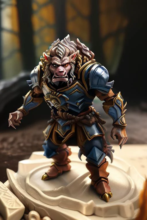 wereboar, ((plastic collectable action figure))
full body, high key lighting,
backdrop is a cave entry, golden hours,
solo focus, high quality skin texture, detailed clothing, whimsical composition, 8k