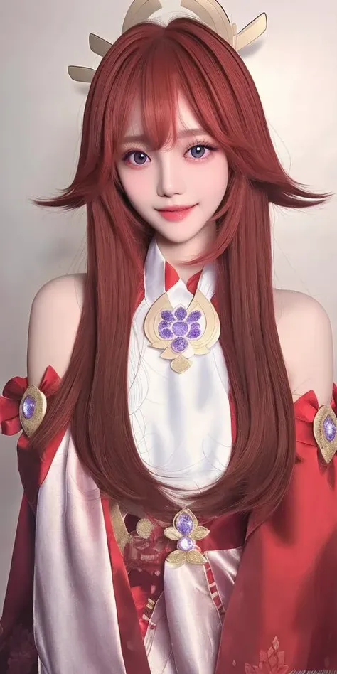 (RAW photo, best quality), (realistic, photo-realistic:1.3), best quality ,masterpiece, an extremely delicate and beautiful, extremely detailed ,CG ,unity ,2k wallpaper, Amazing, finely detail, masterpiece,light smile,best quality, extremely detailed CG unity 8k wallpaper,huge filesize , ultra-detailed, highres, extremely detailed, iu,asymmetrical bangs,short bangs,bangs,pureerosface_v1,beautiful detailed girl, extremely detailed eyes and face, beautiful detailed eyes,light on face,looking at viewer, straight-on, staring, closed mouth,black hair,long hair, collarbone, bare shoulders, longeyelashes, upper body, 1girl, (full body:1.3), (highly detail face: 1.5), (beautiful ponytail:0.5),beautiful detailed eyes, beautiful detailed nose, realistic face, realistic body, comfortable expressions,smile, look at viewer,comfortable expressions, <lora:koreanDollLikeness_v15:0.4>, <lora:yaeMikoRealistic_yaemikoMixed:1>