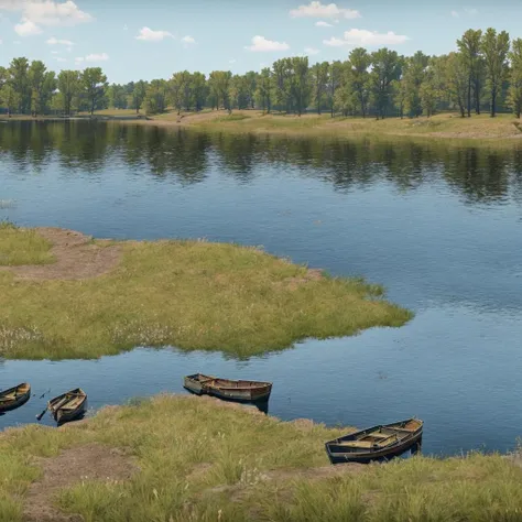 [warthunder]large lake with two fishing boats