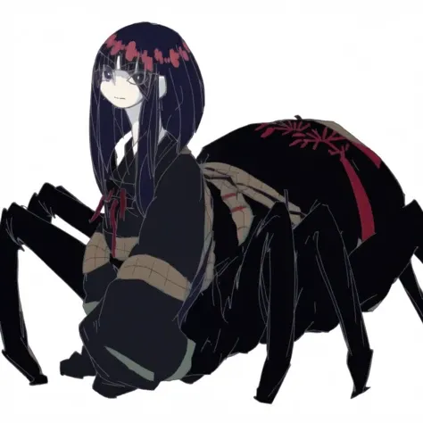 <lora:naniyattemoumakuikanai:1>,
asmiyoukai,
full body,
<lora:arachne-1_arachne-2--retro_ham_avas_jun_rifl--09-01:1.0>, (arachne:1.1), full body, masterpiece, best quality, 1girl, solo, black eyes, black hair, black sweater, bob cut, closed mouth, medium hair, simple background