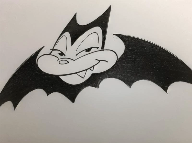 <lyco:billybat-08:0.7>billybat, solo, simple background, 1boy, monochrome, greyscale, male focus, grey background, sketch, looking to the side, no humans, traditional media, half-closed eyes