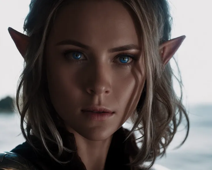 from avengers  <lora:avengers_offset:1>, (detailed face, detailed eyes, clear skin, clear eyes), lotr, fantasy, elf, female, silver hair, looking at viewer, portrait, photography, detailed skin, realistic, photo-realistic, 8k, highly detailed, full length frame, High detail RAW color art, piercing, diffused soft lighting, shallow depth of field, sharp focus, hyperrealism, cinematic lighting, pointy ears