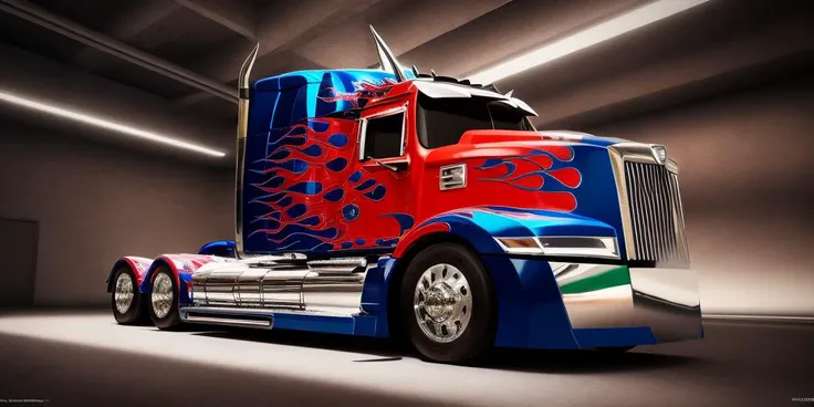 peterbilt 389,masterpiece, highly detailed photorealistic 8k raw photo, best cinematic quality, volumetric lighting and shadows, highly detailed photorealistic 8k raw photo,bright tones,real light and shadow,best cinematic quality, volumetric lighting and shadows, 1girl driving car, sprktt,cutting-edge design, showcasing sleek lines, advanced features, innovation, futuristic cityscape, high-tech laboratory, futuristic cityscape background, Full shot, shiny and reflective bodywork ,1girl leaning on shiny black sprktt, HDRI, red led on the hood,gradient background <lora:peterbilt 389:0.7>