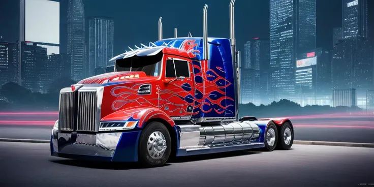 peterbilt 389,masterpiece, highly detailed photorealistic 8k raw photo,Cyberpunk style, galloping through the city, best cinematic quality, volumetric lighting and shadows, highly detailed photorealistic 8k raw photo,bright tones,real light and shadow,best cinematic quality, volumetric lighting and shadows, 1girl driving car, sprktt,cutting-edge design, showcasing sleek lines, advanced features, innovation, futuristic cityscape, high-tech laboratory, futuristic cityscape background, Full shot, shiny and reflective bodywork ,1girl leaning on shiny black sprktt, HDRI, red led on the hood,gradient background <lora:peterbilt 389:0.7>
