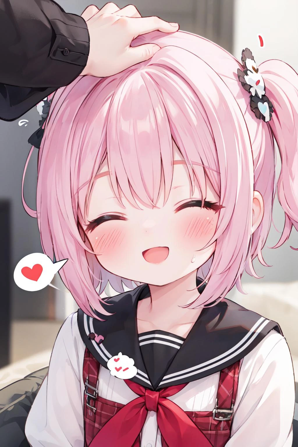 1girl, headpat, spoken heart, closed eyes, smile, open mouth, happy
<lora:Concept_Headpat:1>