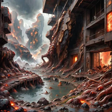 <lora:RottenTech-30:0.8>,rottentech , scifi,biohazard, filthy, miasma ,
(outdoor hotspring) ,epic scenery ,