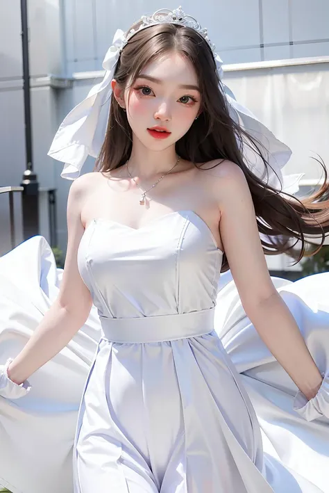 1girl, white formal long dress,white background, <lora:Heyimmint-04:1>