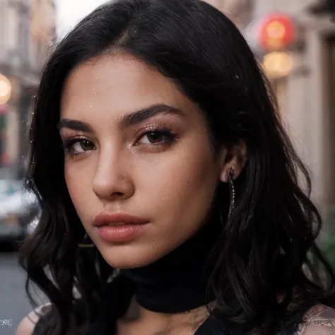 (masterpiece:1.2), (best quality,:1.2), 8k, HDR, ultra detailed, ((photorealistic)), professional light, cinematic lighting, fashion photography, ambient lighting, face lighting, Havana, <lora:Havana-10:1>, earrings, choker, dark makeup, lipstick, long and wild and messy hair,  ((portrait shot)), dynamic pose, <lora:detail_slider_v4:2>, OverallDetail, fhanddetail:1.4, ffacedetail:1.4, skindetail, hairdetail, looking at viewer, epiCPhoto, turtleneck pullover,