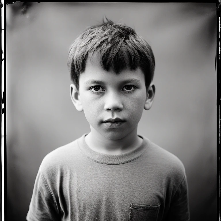 studio portrait of oldpt young boy photograph, full body, large format, highly detailed, Kodak Tri-x 400, AnalogFilm768