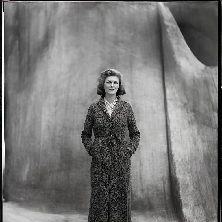 oldpt woman photograph, full body, large format, AnalogFilm768-BW-Modern, technicolor