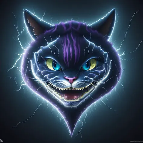 cheshire cat, lightning, hyper detailed, intricate <lyco:DonMl1ghtning:0.65>