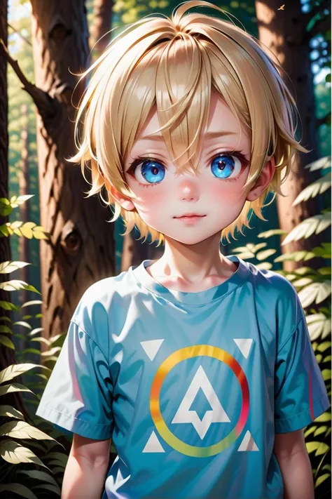 (1 boy:1.2), multicolored background,(very short hair)
crew cut,, blue eyes, masterpiece, male characters, hires,
multiple details, sky, forest, handsome, ultra detailed background, t shirt,
beautiful eyes (vocaloid), delicate features, high light in eyes, triangle chin, (full shot:1.2), (whole body:1.2),
petite, young, juvenile, detailed beautiful little boy, adorable boy, sunlight,standing
aoki, masterpiece
<lora:aoki_xl_v10:0.4>