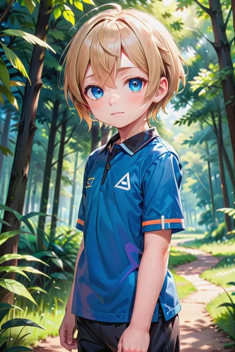 (1 boy:1.2), multicolored background,(very short hair)
crew cut,, blue eyes, masterpiece, male characters, hires,
multiple details, sky, forest, handsome, ultra detailed background, polo shirt,
beautiful eyes (vocaloid), delicate features, high light in eyes, triangle chin, (full shot:1.2), (whole body:1.2),
petite, young, juvenile, detailed beautiful little boy, adorable boy, sunlight,standing
aoki, masterpiece
<lora:aoki_xl_v10:0.4>