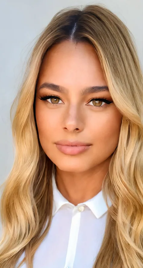 yael bar zohar face, realistic, brown eyes, blond hair, lips, long hair, centered, looking at viewer, wearing Tan shirt,
masterpiece, professional,
closeup,
<lora:yael_bar_zohar_1.0:1>