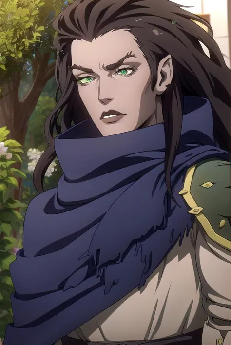striga, <lyco:striga-lyco-nochekaiser:1>,
striga, long hair, black hair, (green eyes:1.5), makeup, lipstick, blue cape, black lips,
BREAK jewelry, armor, shoulder armor, pauldrons,
BREAK looking at viewer, full body,
BREAK outdoors,
BREAK <lyco:GoodHands-beta2:1>, (masterpiece:1.2), best quality, high resolution, unity 8k wallpaper, (illustration:0.8), (beautiful detailed eyes:1.6), extremely detailed face, perfect lighting, extremely detailed CG, (perfect hands, perfect anatomy),