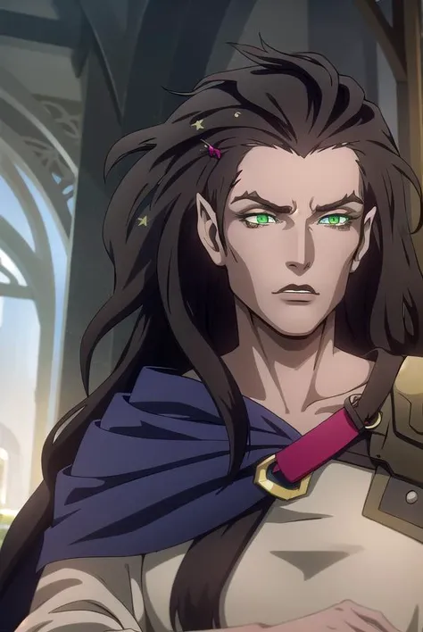 striga, <lyco:striga-lyco-nochekaiser:1>,
striga, long hair, black hair, (green eyes:1.5), makeup, lipstick, blue cape, black lips,
BREAK jewelry, armor, shoulder armor, pauldrons,
BREAK looking at viewer, full body,
BREAK outdoors,
BREAK <lyco:GoodHands-beta2:1>, (masterpiece:1.2), best quality, high resolution, unity 8k wallpaper, (illustration:0.8), (beautiful detailed eyes:1.6), extremely detailed face, perfect lighting, extremely detailed CG, (perfect hands, perfect anatomy),