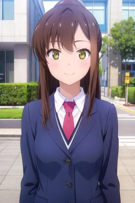 (((pixel-perfect, detail-perfect))), solo, 1girl, <lora:nanami-petkanojo-01:0.8>, nanami aoyama, looking at viewer, school uniform, necktie, smile