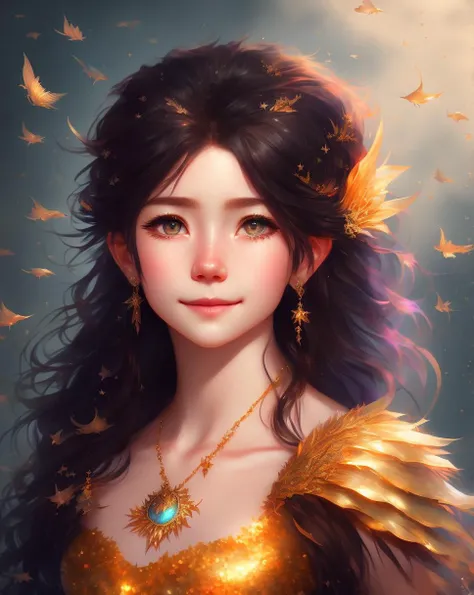 a mrmd, detailed, intricate, colorful, smile, long hair, hair wisps, elegant, warrior