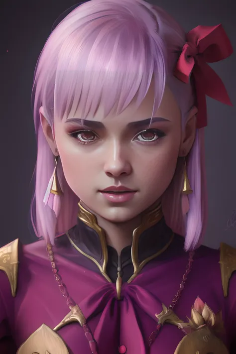 masterpiece, kama \(fate\), <lora:kama:1>, 1girl, award winning, trending on artstation, soft lighting, realistic, 4k, 8k, detailed, red ribbon