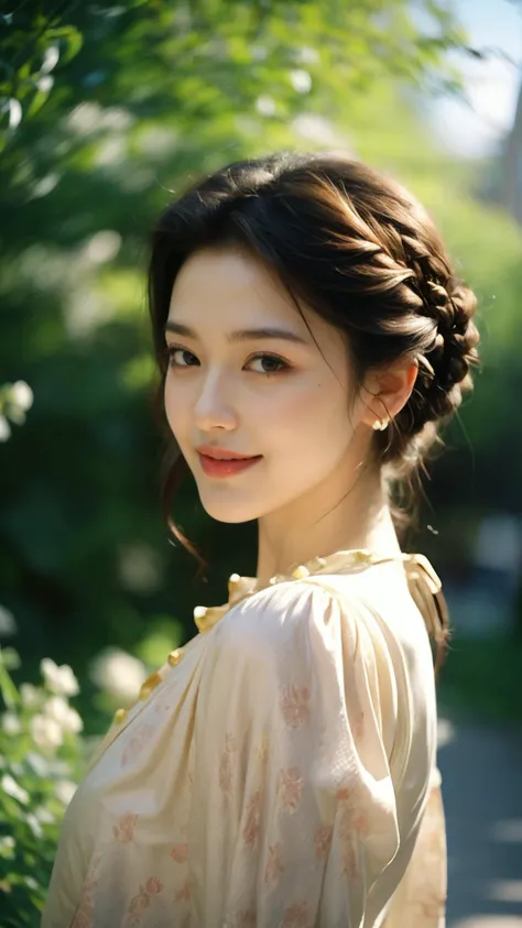 (Realistic),masterpiece,best quality,cinematic lighting,natural shadow,highest detail,looking at viewer,Zoom Shot,
edgRenaissance,1girl,photo of a cute girl,light smile,charming,20yo,Braided Updo Hair.shaved sides,wearing  Earth yellow edgRenaissance,Print,Leather,Studs,dynamic pose,
<lora:edgRenaissanceDress1:0.8>,
<lora:add_detail:1>,<lora:rinko_20231004041754:1>,