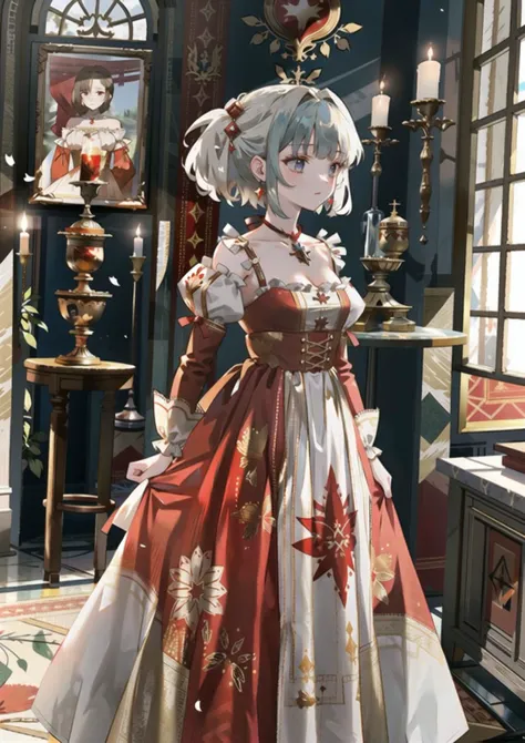 ((Masterpiece, best quality)), edgQuality, edgRenaissance, a woman in a red dress with golden embroidery standing ,wearing edgRenaissance
<lora:edgRenaissanceDress1:1>