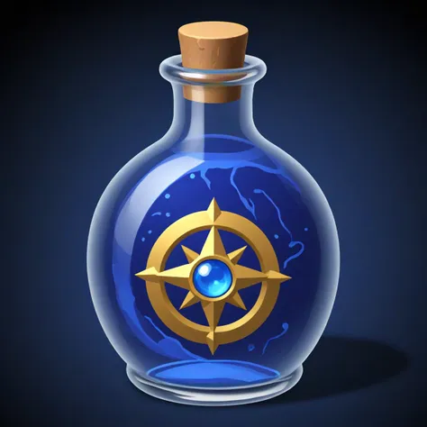 game icon of a blue mana potion bottle, white background, <lora:game_icons:1>, <lora:icons-round-epoch2:1>