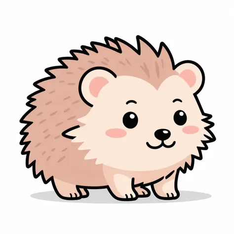 colored icon of an adorable cute hedgehog, blush, blushing cheeks, white background, <lora:icons-round-epoch2:.5>, full body, (dark outline)