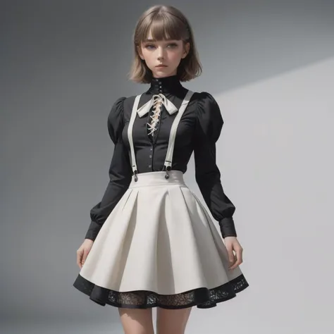 masterpiece, Beautiful country female model, One girl、14 years old、Pigtails, Full body standing, Tall figures, Thin legs, Facial details, Body parts details, 8k wallpaper