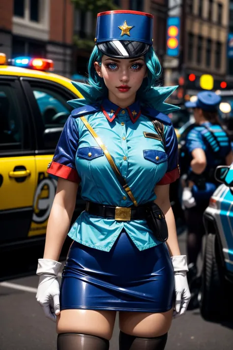 Officer Jenny has large breasts