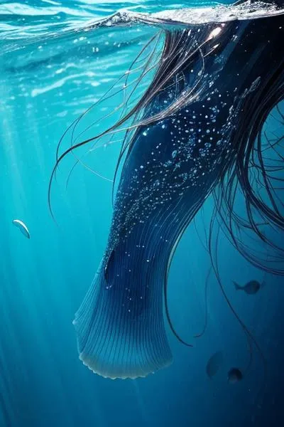 ((blue and navy color tone:1.3)) 1girl, solo,jellyfish filling up the ocean, millions of jellyfish, a girl swimming ((naked)) in the deep ocean surrounded by jellyfish, ((jellyfish)), deep black ocean,under the sea,(photorealistic:1.4), official art, unity 8k wallpaper, ultra detailed, beautiful and aesthetic, masterpiece,best quality, (dynamic angle:1.4), glowing skin, (floating colorful sparkles:1) the most beautiful form of chaos, elegant, a brutalist designed, vivid colours, romanticism, ultra wide angle,<lora:more_details:0.5>