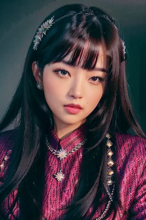 a beautiful empress portrait, black hair, perfect eyes, clothes Santa robes, everything Christmas, snow, symmetrical, dramatic studio lighting, rococo, baroque, greens, asian, hyperrealism, closeup, D&D, fantasy, intricate, elegant, highly detailed, digital painting, artstation, octane render, 8k, concept art, matte, sharp focus