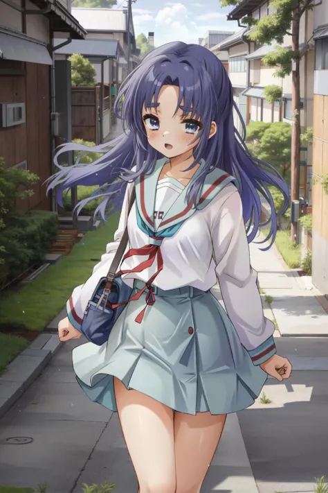 asakuraryouko, kita_high_school_uniform, outdoors, scenery, <lora:Asakura_Ryouko:0.8>