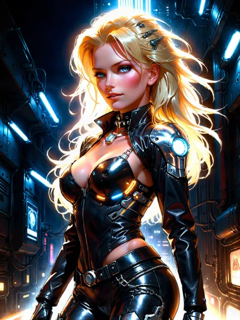 ((highest quality)), ((masterpiece)), (be familiar with), (High definition), 8K, Perfect Face、2Women、Two blonde women with cat ears、((Standing by in the mobile suit&#39;s 2cockpit))、Fearless smile、tall、2 Blonde cat ears、2. Long Hair、2. Volumetric hair style、Large Breasts、Narrow waist、Big Ass、glamorous、Alluring、protector、Armor、combat suit、Combat Boots、Armament、Cinematic、Best Shadow、Side lighting、NEO TOKYO、((cockpit))、(Close-up of face)