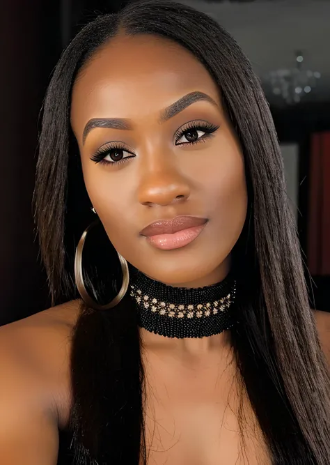 <lora:BrookeT-01:1>,
photo of beautiful ( BrookeT), ((ultra detailed, masterpiece, best quality)), sfw, best quality, ultra high res, ultral detailed face and eyes, (photorealistic:1.4), 1girl, african american woman,glasses, amateur photo of a closeup face photo of 18 y.o girl, realistic, intricate details, pale skin, grey eyes, heavy makeup, black t-shirt, choker, cute, sensual, seducive look, alluring, seductive, flirting, long straight hair, seductive smile, high quality, dramatic, cinematic